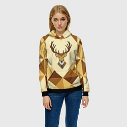 Толстовка-худи женская Деловой олень, цвет: 3D-черный — фото 2