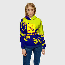 Толстовка-худи женская Dota dragon steel, цвет: 3D-синий — фото 2