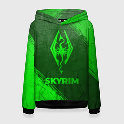 Толстовка-худи женская Skyrim - green gradient, цвет: 3D-черный