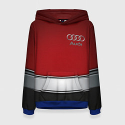 Толстовка-худи женская Audi metal car steel, цвет: 3D-синий