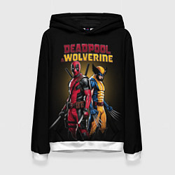 Толстовка-худи женская Deadpool & Wolverine - film, цвет: 3D-белый