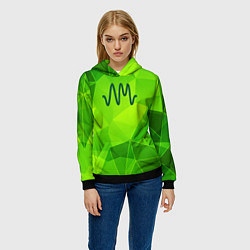 Толстовка-худи женская Arctic Monkeys green poly, цвет: 3D-черный — фото 2