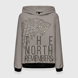 Толстовка-худи женская The North Remembers game of thrones, цвет: 3D-черный