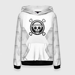 Толстовка-худи женская One Piece white poly, цвет: 3D-черный