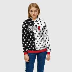 Толстовка-худи женская Red Dead Redemption 2 pattern, цвет: 3D-красный — фото 2