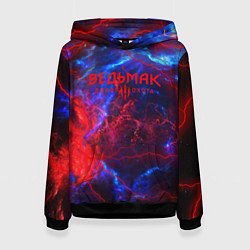Толстовка-худи женская Ведьмак космический шторм, цвет: 3D-черный