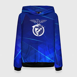 Толстовка-худи женская Benfica blue poly, цвет: 3D-черный