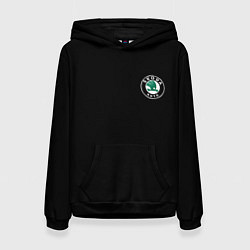 Толстовка-худи женская Skoda logo auto, цвет: 3D-черный