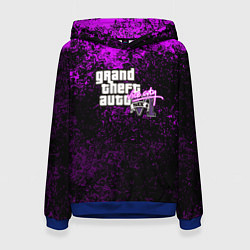 Толстовка-худи женская GTA 6 vice city брызги красок неон, цвет: 3D-синий