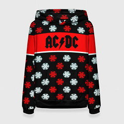 Толстовка-худи женская AC DC winter steel, цвет: 3D-черный