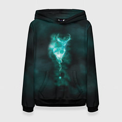 Толстовка-худи женская  Patronus deer, цвет: 3D-черный