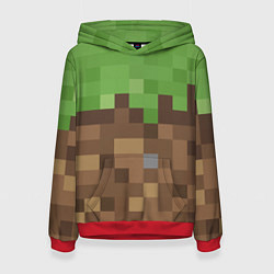 Толстовка-худи женская Earth - Minecraft, цвет: 3D-красный