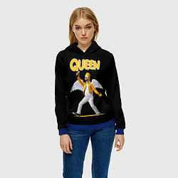 Толстовка-худи женская Queen Гомер Симпсон, цвет: 3D-синий — фото 2