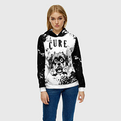Толстовка-худи женская The Cure - рок пес, цвет: 3D-белый — фото 2
