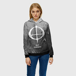 Толстовка-худи женская Ozzy Osbourne - grey gradient, цвет: 3D-черный — фото 2