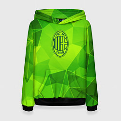 Толстовка-худи женская AC Milan green poly, цвет: 3D-черный