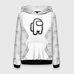 Толстовка-худи женская Among Us white poly, цвет: 3D-черный