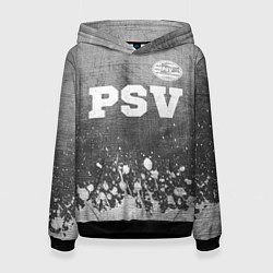 Толстовка-худи женская PSV - grey gradient посередине, цвет: 3D-черный