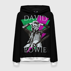 Толстовка-худи женская David Bowie - hand goggles, цвет: 3D-белый