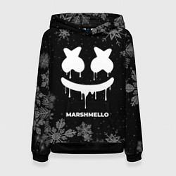 Толстовка-худи женская Снежный Marshmello, цвет: 3D-черный