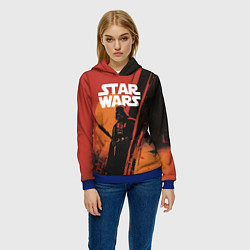 Толстовка-худи женская Darth Vader - Star Wars, цвет: 3D-синий — фото 2