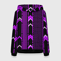 Толстовка-худи женская Фиолетовые обои на чёрном фоне, цвет: 3D-черный