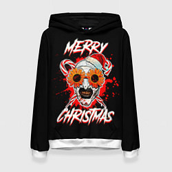Толстовка-худи женская Merry Christmas Terrifier, цвет: 3D-белый
