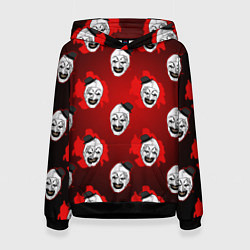 Толстовка-худи женская Funny clown Art in blood, цвет: 3D-черный