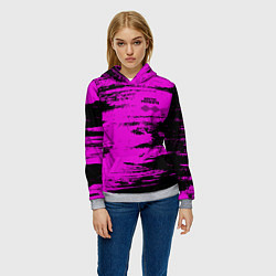 Толстовка-худи женская Arctic Monkeys - Розовые разводы, цвет: 3D-меланж — фото 2