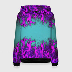 Толстовка-худи женская Фиолетовое пламя, цвет: 3D-черный