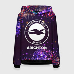 Толстовка-худи женская Праздничный Brighton, цвет: 3D-черный