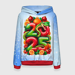Толстовка-худи женская Змеи к нам приходят 2025, цвет: 3D-красный