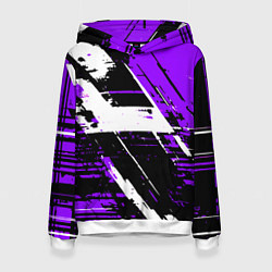 Женская толстовка Diagonal black and white stripes on a purple backg