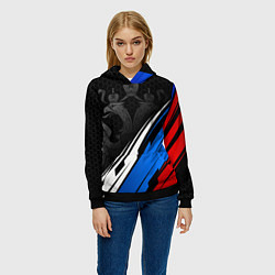 Толстовка-худи женская Россия - абстракция, цвет: 3D-черный — фото 2