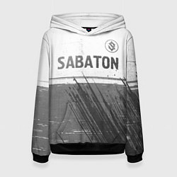 Толстовка-худи женская Sabaton - white gradient посередине, цвет: 3D-черный