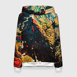 Толстовка-худи женская Абстракция ктулху - нейросеть, цвет: 3D-белый
