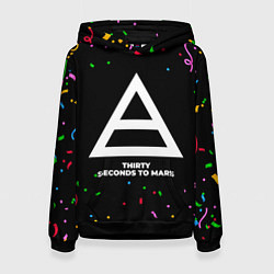 Толстовка-худи женская Thirty Seconds to Mars конфети, цвет: 3D-черный