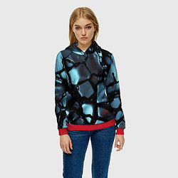 Толстовка-худи женская The liquid substance is grey, цвет: 3D-красный — фото 2