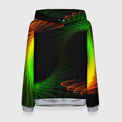 Толстовка-худи женская Оптический дым текстура, цвет: 3D-меланж