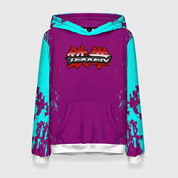 Толстовка-худи женская Tekken краски неон, цвет: 3D-белый