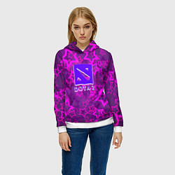 Толстовка-худи женская Dota2 звёзды неон, цвет: 3D-белый — фото 2