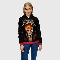 Толстовка-худи женская Рок Мордор, цвет: 3D-красный — фото 2