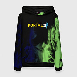 Толстовка-худи женская Portal fire steel, цвет: 3D-черный