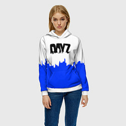 Толстовка-худи женская Dayz сине белая геомтерия, цвет: 3D-белый — фото 2