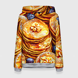 Толстовка-худи женская Блинчики, цвет: 3D-меланж