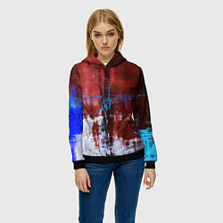 Толстовка-худи женская Ржавчина красно-белая, цвет: 3D-черный — фото 2