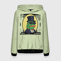 Толстовка-худи женская Pepe is the main cryptocurrency, цвет: 3D-черный