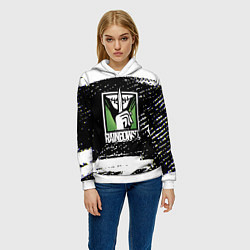 Толстовка-худи женская Rainbow six краски штрихи, цвет: 3D-белый — фото 2