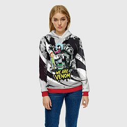 Толстовка-худи женская Rick-Venom and Morty - meme, цвет: 3D-красный — фото 2