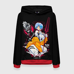 Толстовка-худи женская Рей Аянами и копье - Евангелион, цвет: 3D-красный